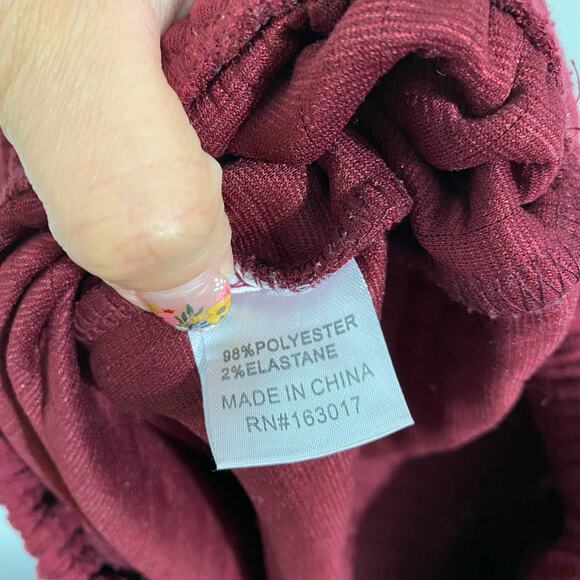 Princess Polly Women's Arabella Dark Red Quilted Pull On Jogger Size US 4 - Picture 8 of 8